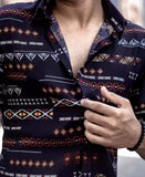 Men Regular Fit Self Design Casual Shirt
